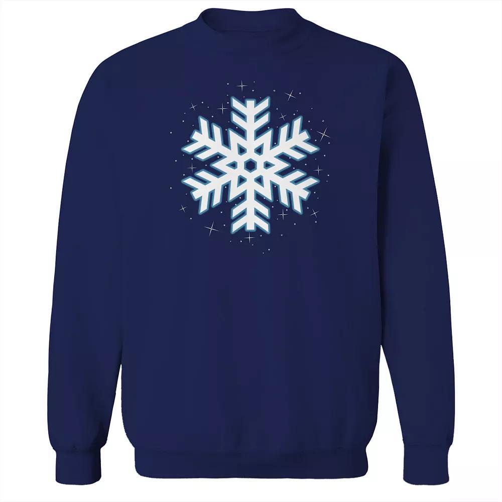Men's Snowflake Fleece Sweatshirt, Women's, Size: Small, Blue Product Image