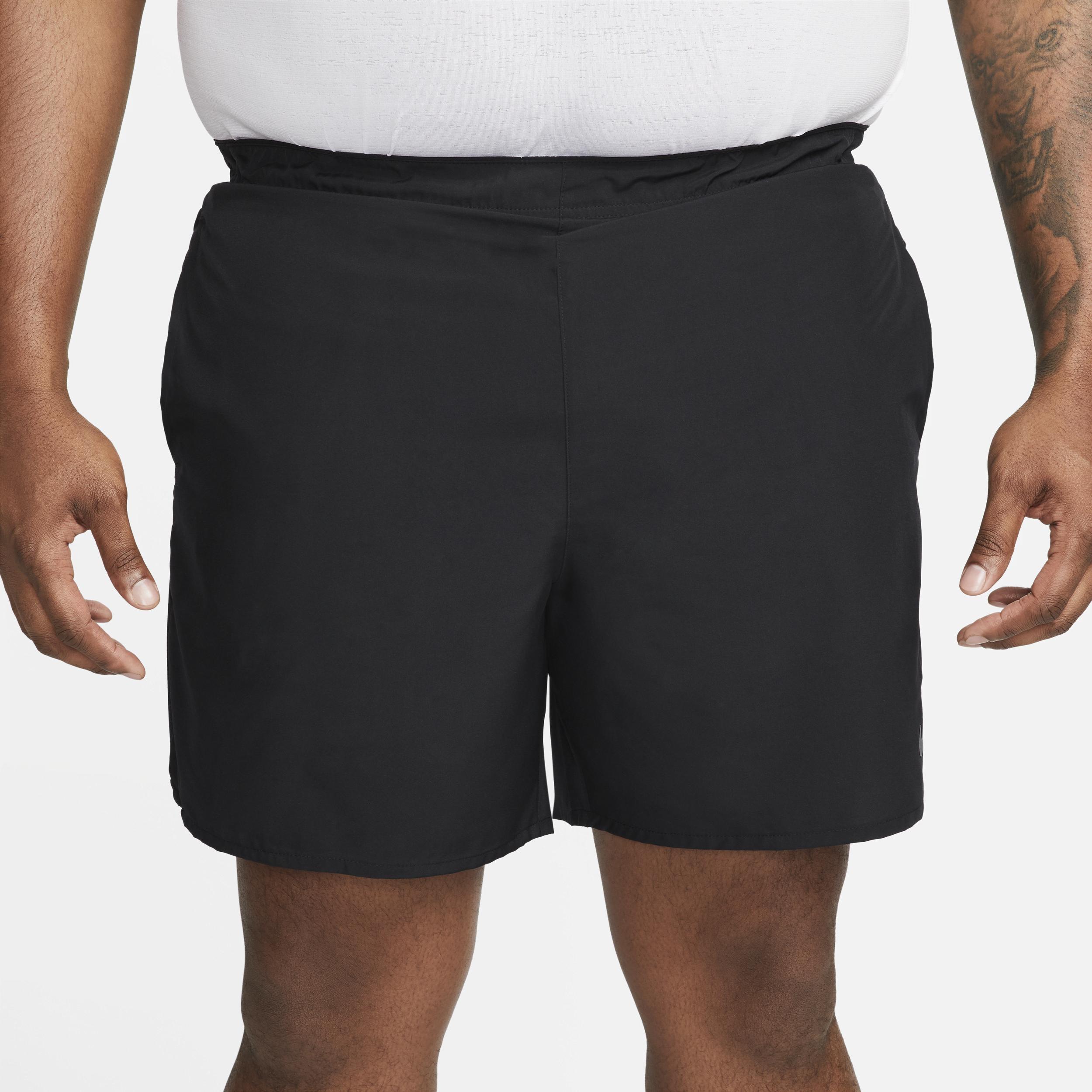 Men's Nike Dri-FIT Challenger 7" 2-in-1 Running Shorts, Size: Medium, Black Reflectiv Silver Product Image