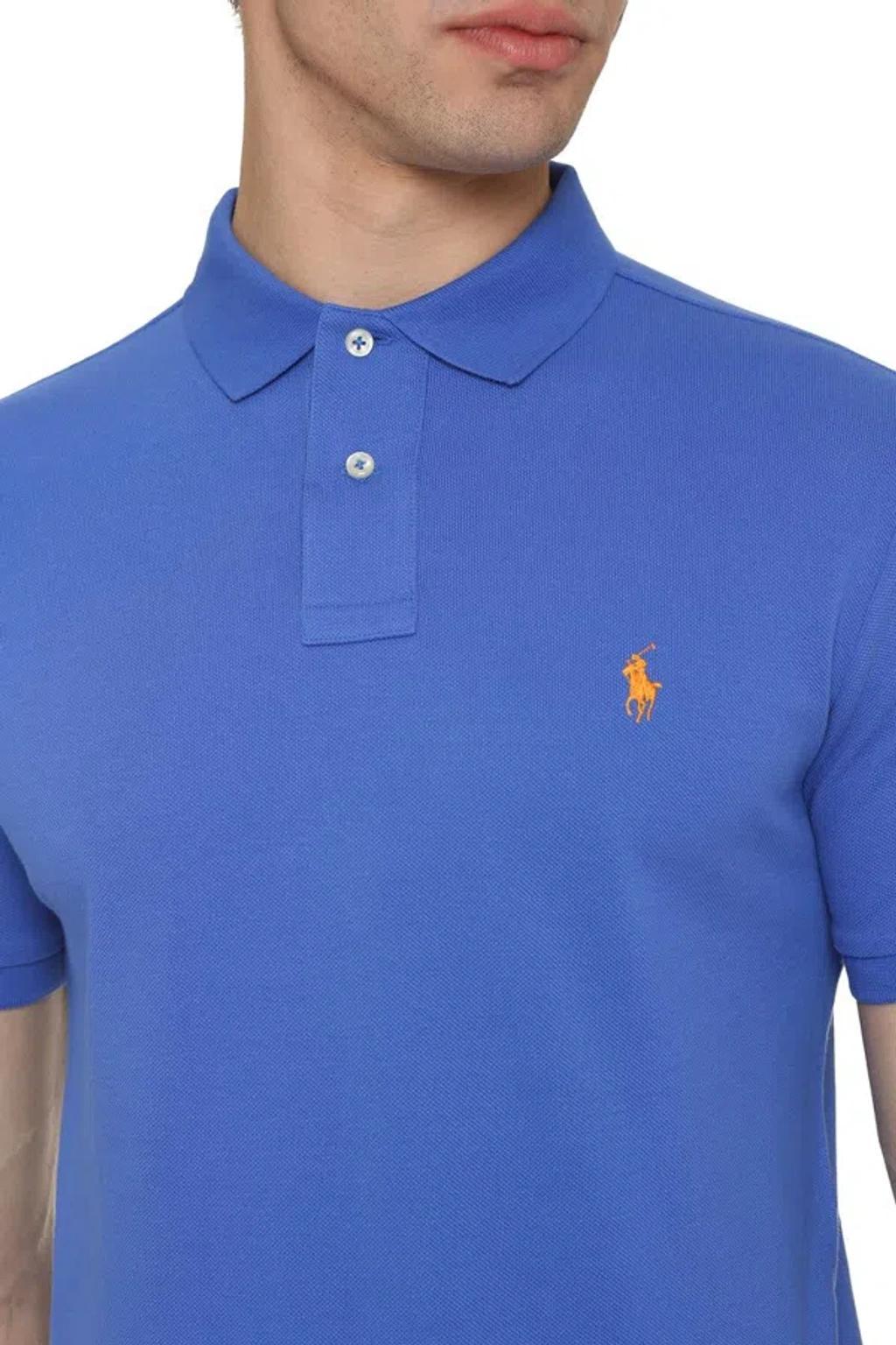 POLO RALPH LAUREN Short Sleeve Polo Shirt In Blue Product Image