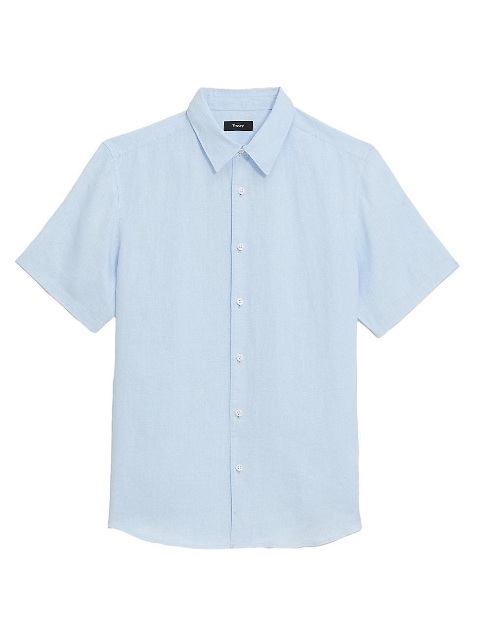 Theory Irving Short Sleeve Linen Shirt Product Image