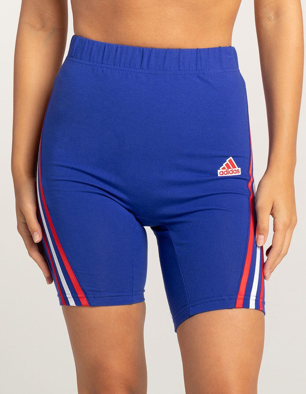 ADIDAS Future Icons 3-Stripes Womens Biker Shorts - BLUE Product Image