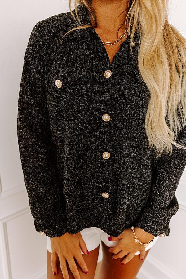 Fashion Diary Tweed Knit Button Up Product Image