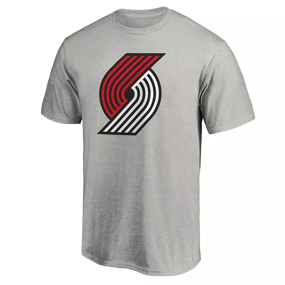 Men's Portland Trail Blazers Primary Logo Graphic Tee, Size: Small, Silver Product Image