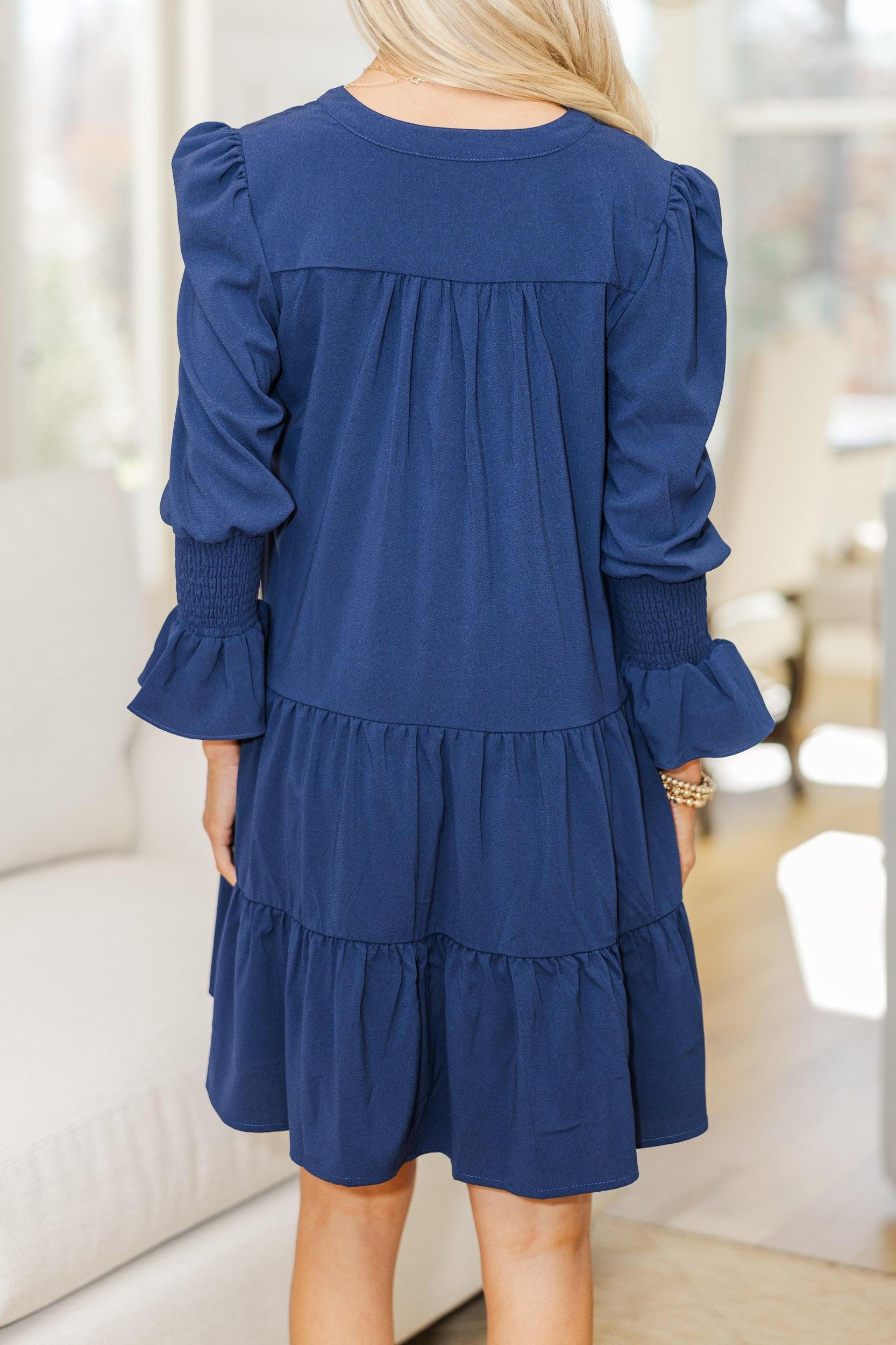 NURSING COLLECTION: In Your Happy Place Navy Blue Dress Female Product Image
