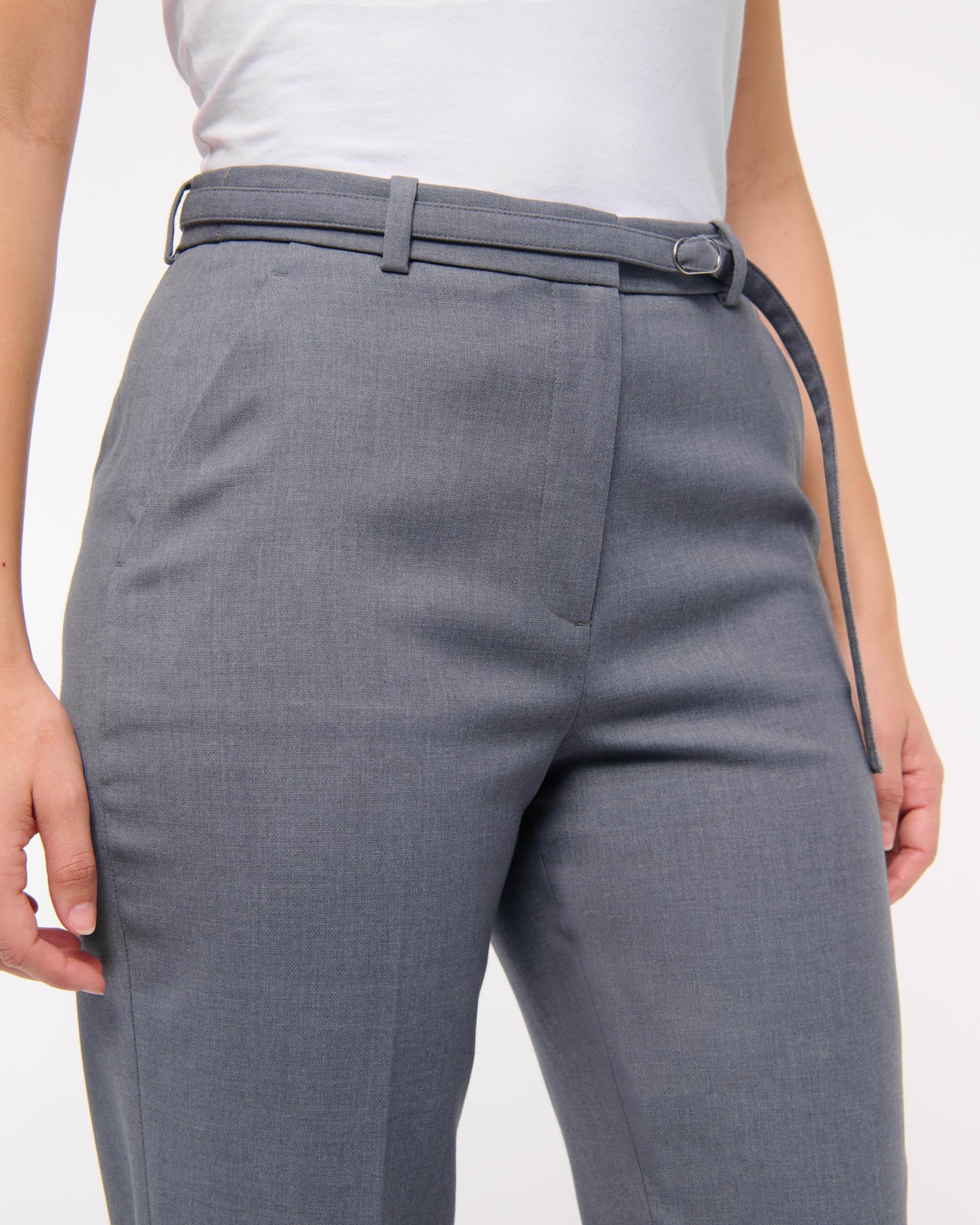 Curve Love High Rise Belted Ankle Straight Pant Product Image