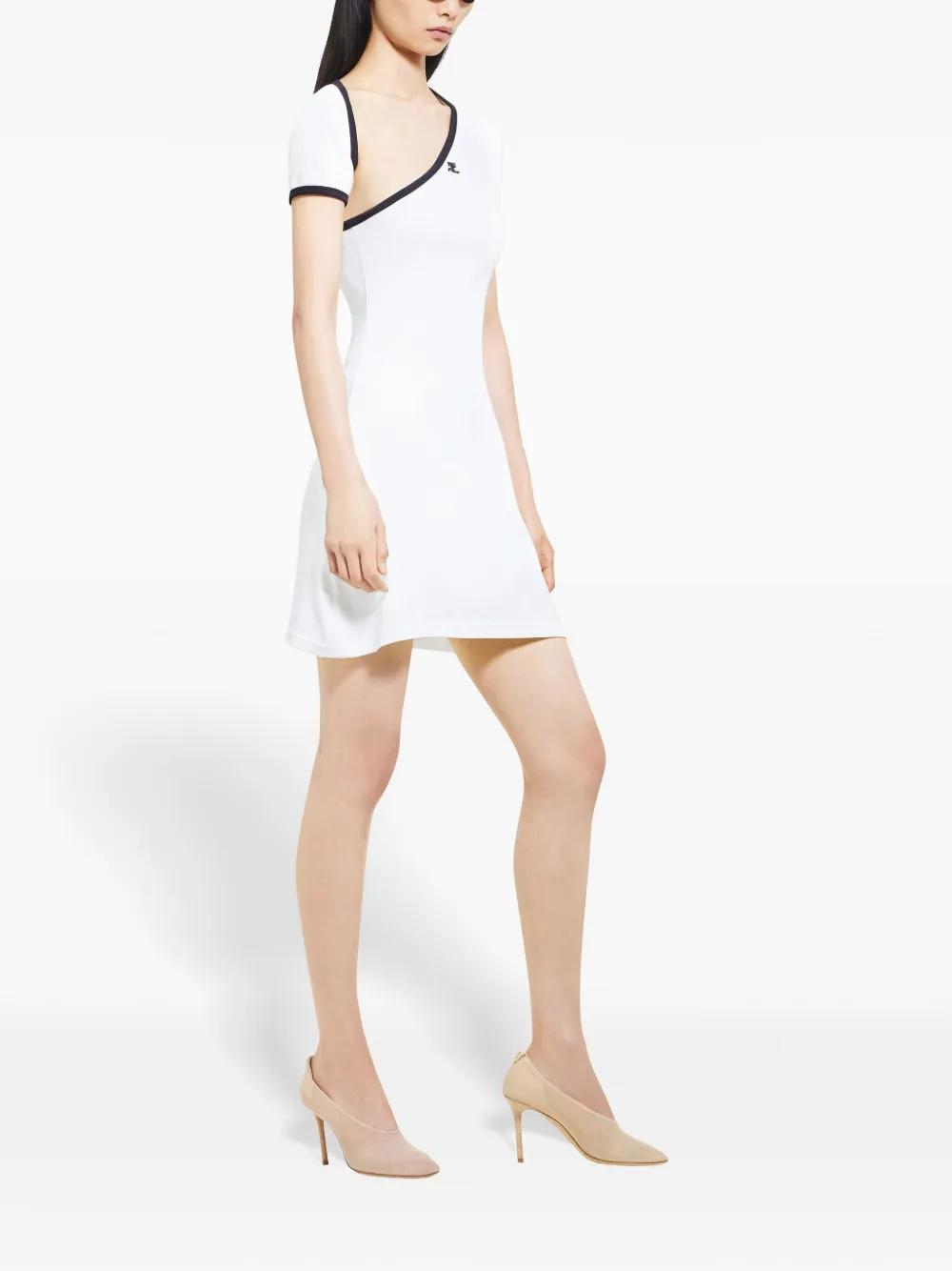 asymmetric-neck mini dress Product Image