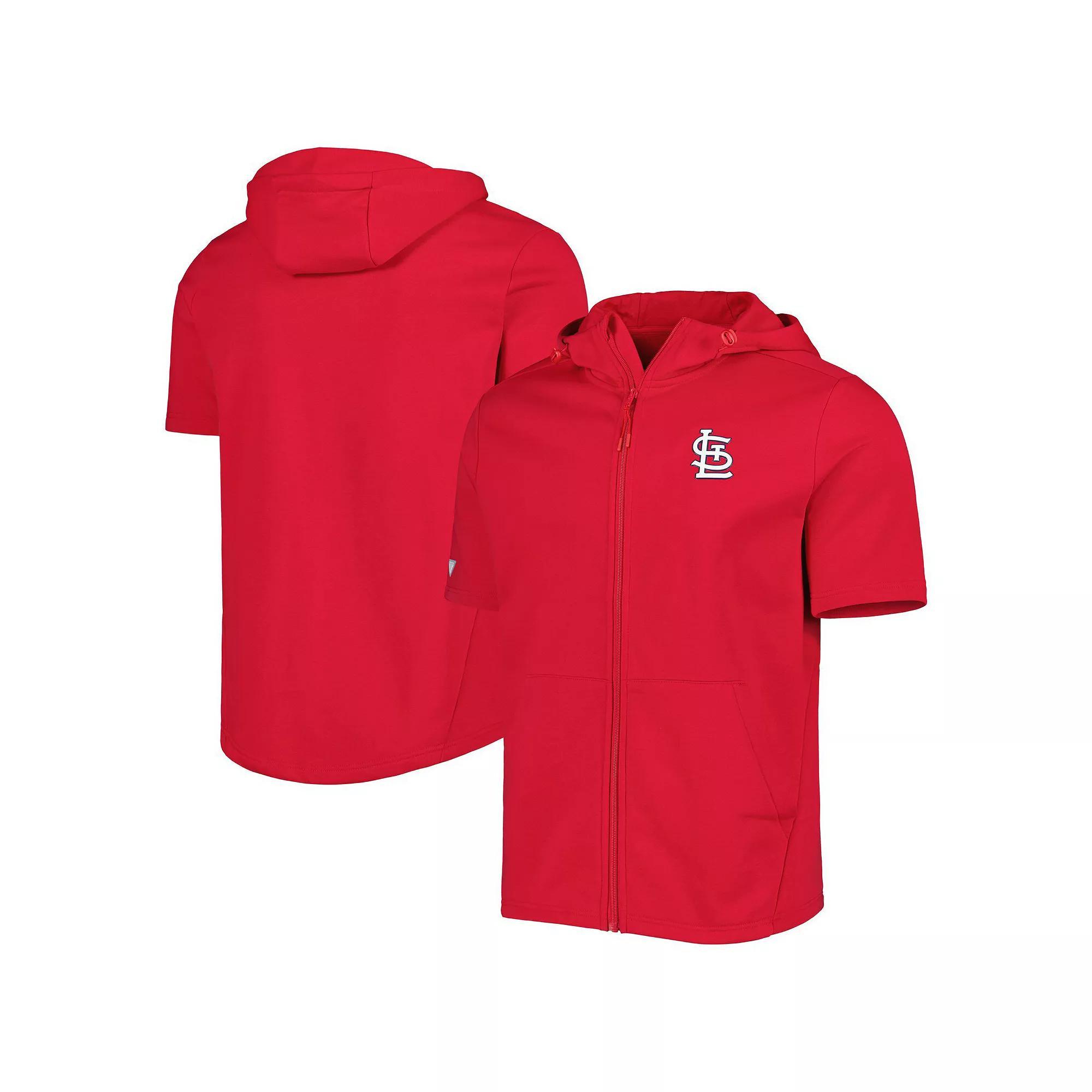 Men's Levelwear Red St. Louis Cardinals Recruit Full-Zip Short Sleeve Hoodie, Size: Medium Product Image