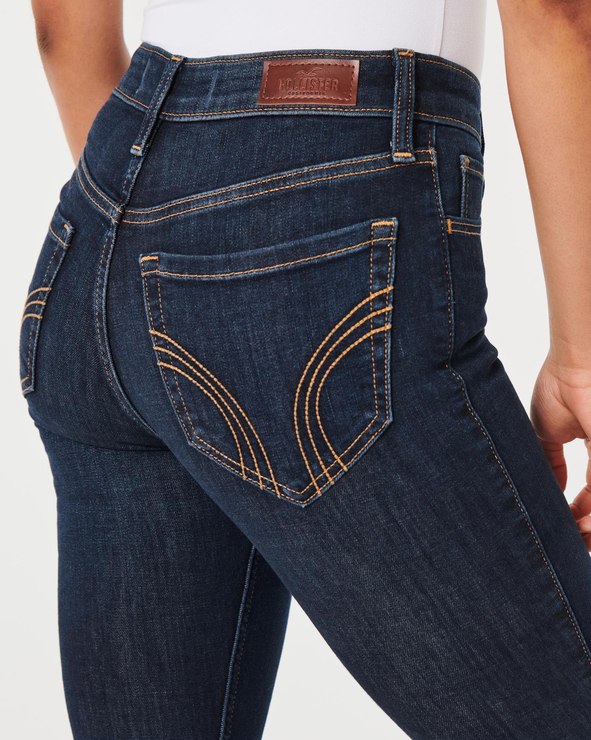 High-Rise Dark Wash Flare Jeans Product Image