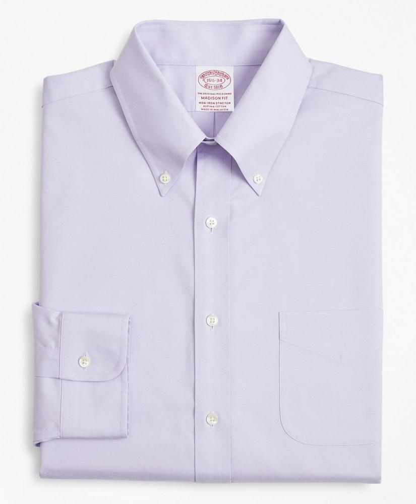 Stretch Madison Relaxed-Fit Dress Shirt, Non-Iron Pinpoint Button-Down Collar Product Image