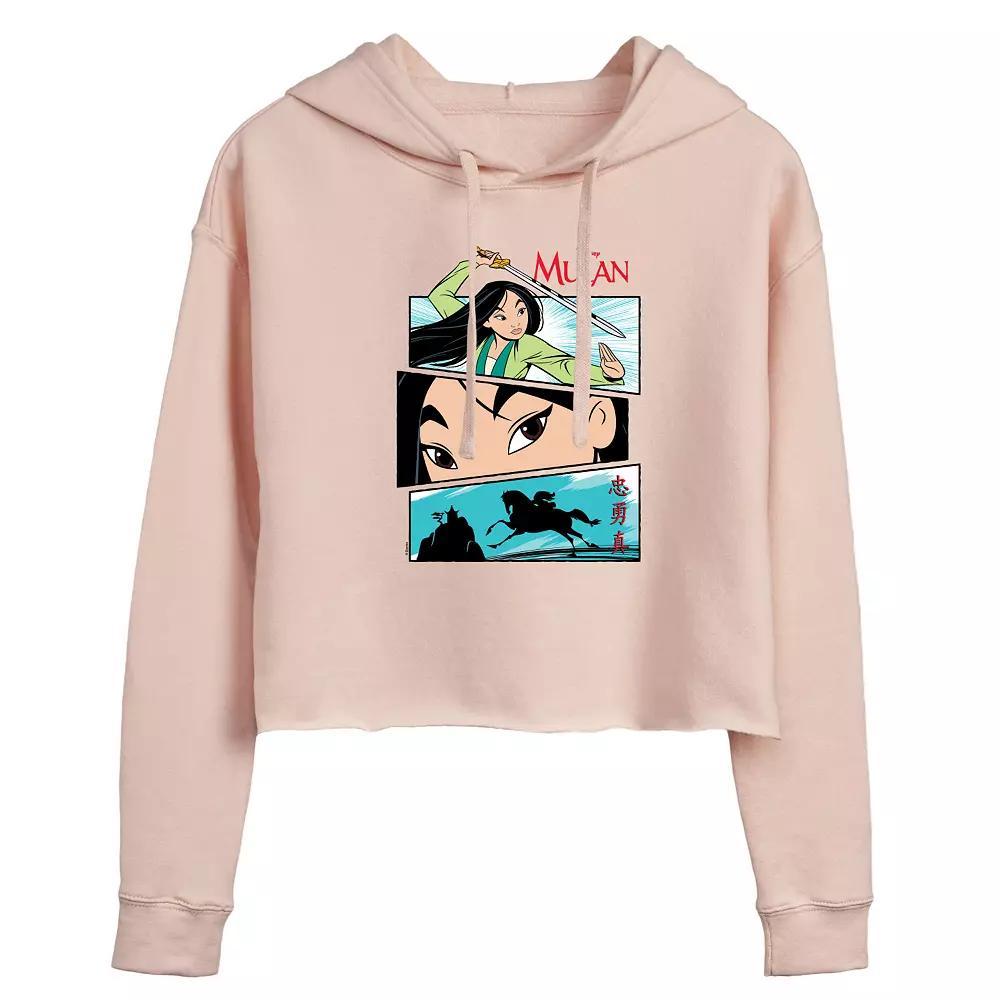 Disneys Mulan Womens Comic Cropped Hoodie, Girls Product Image