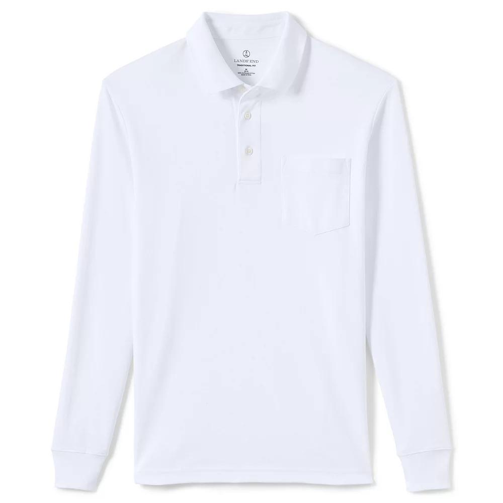 Men's Lands' End Classic-Fit Super Soft Supima Pocket Polo, Size: XL, White Product Image