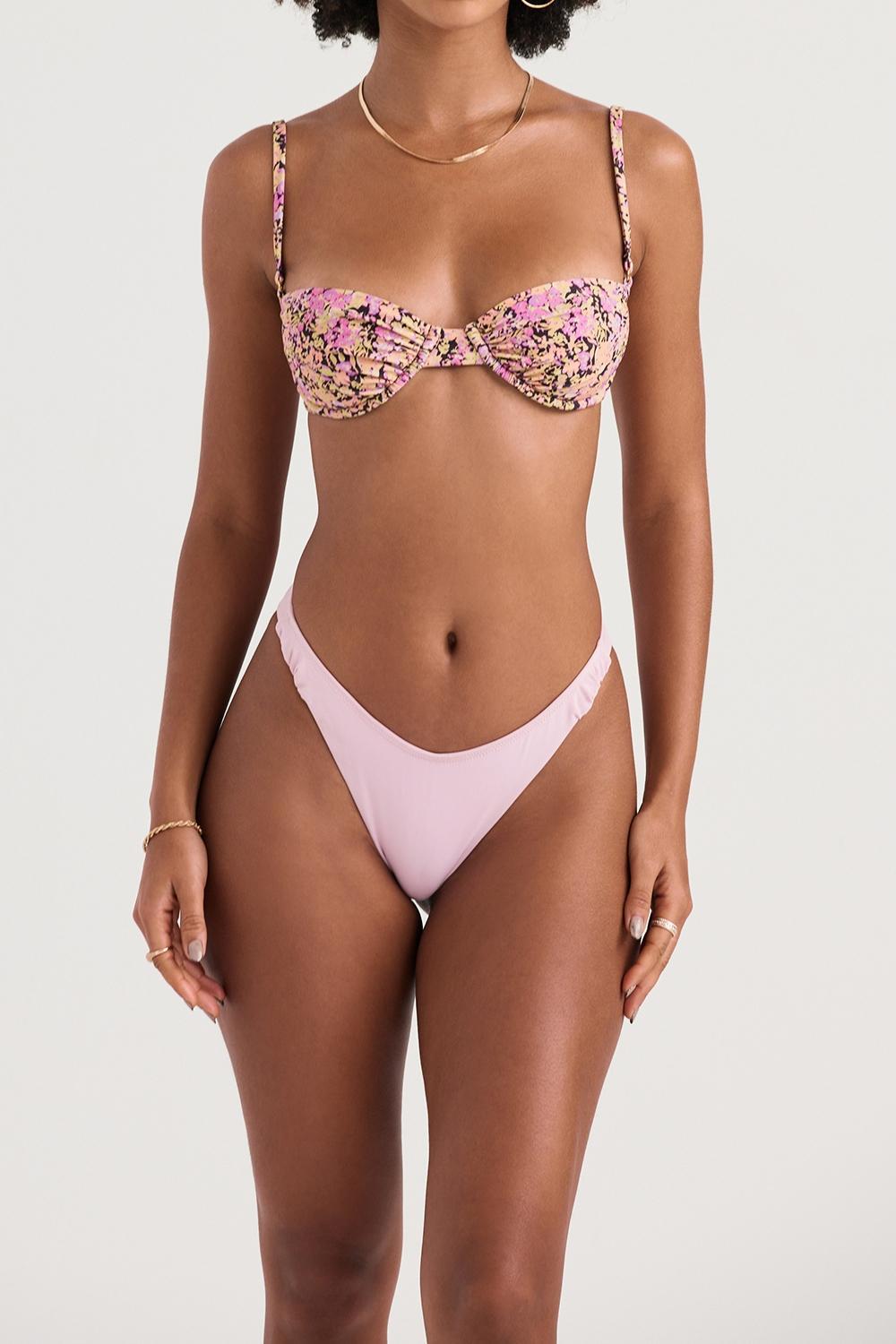 Monaco Olive Floral Underwired Bikini Top Product Image