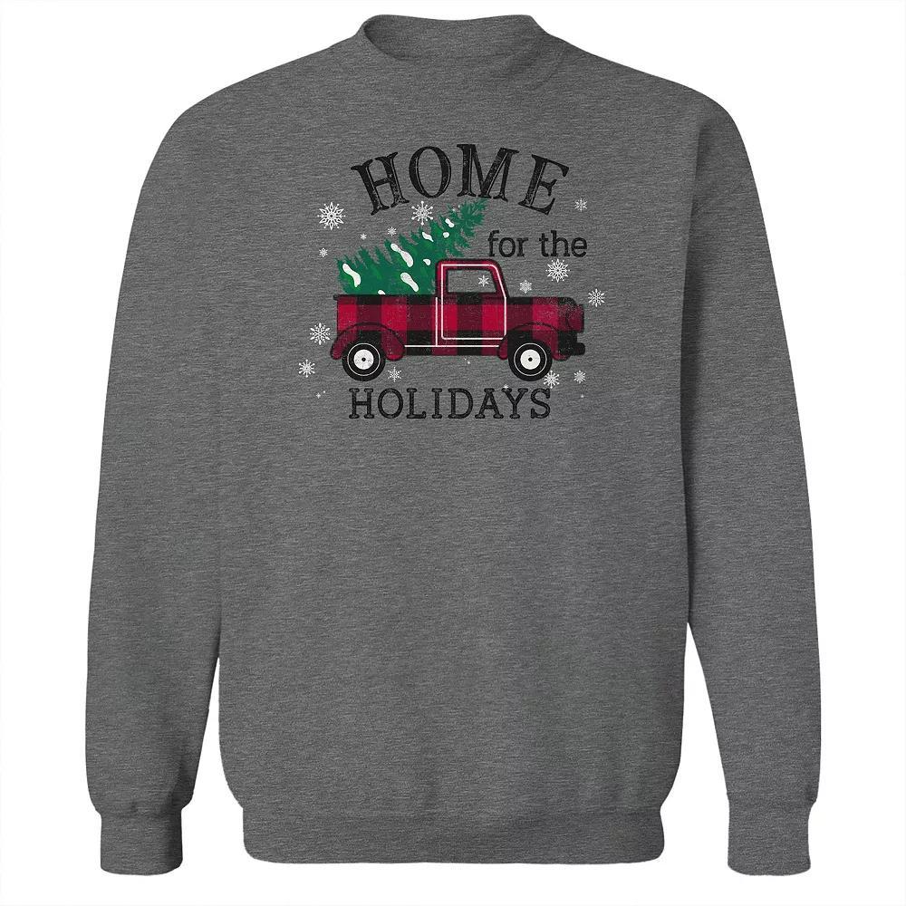 Men's Home for the Holidays Fleece Sweatshirt, Women's, Size: XXL, Grey Heather Product Image