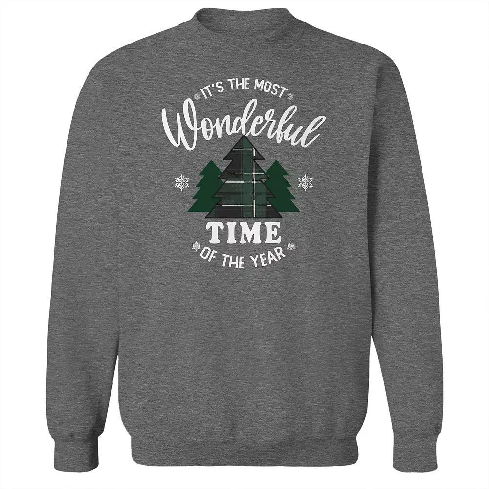 Men's It's the Most Wonderful Time Fleece Sweatshirt, Women's, Size: Medium, Grey Heather Product Image