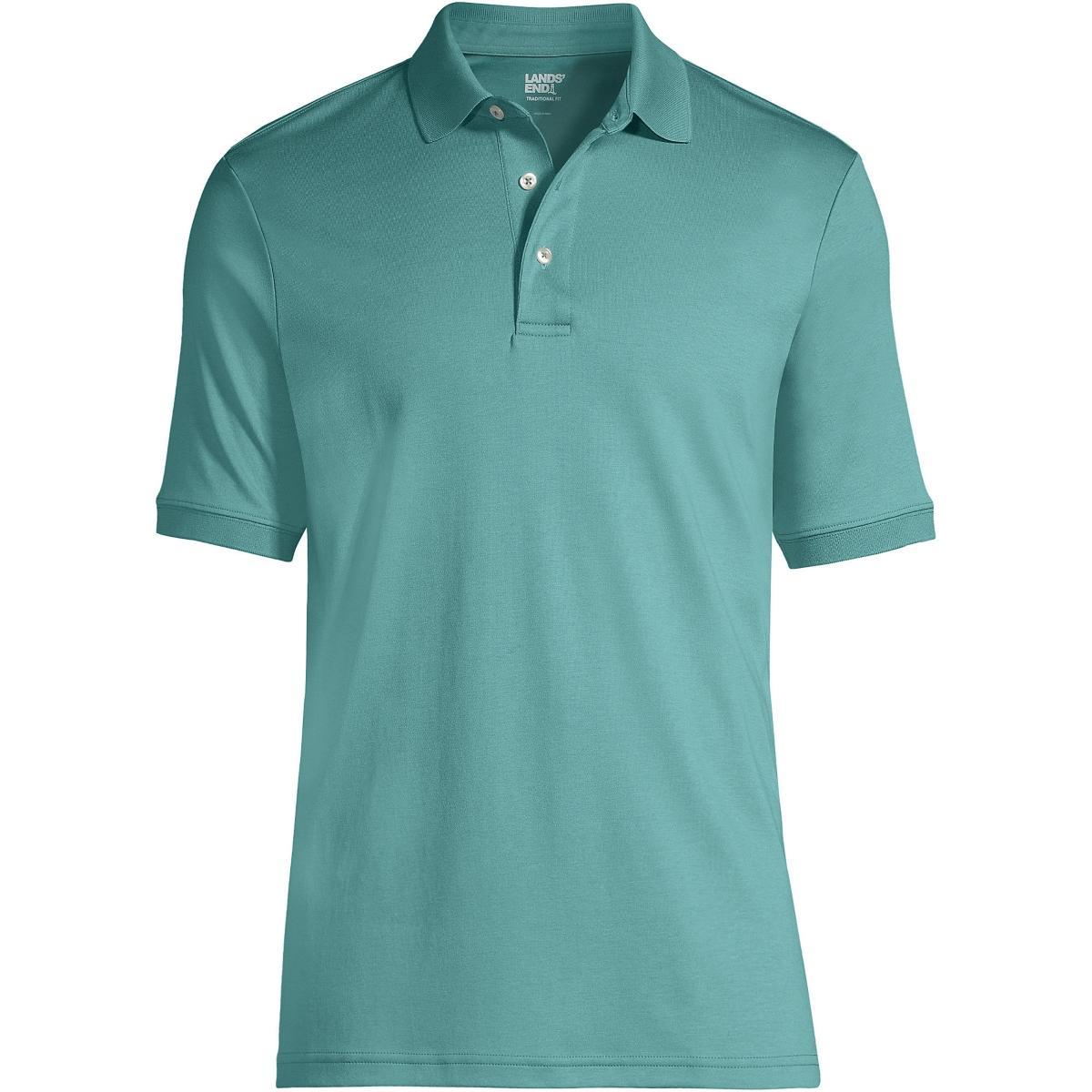 Big & Tall Lands' End Super Soft Supima Polo, Men's, Size: XXL Tall, Pale Grey Blue Product Image