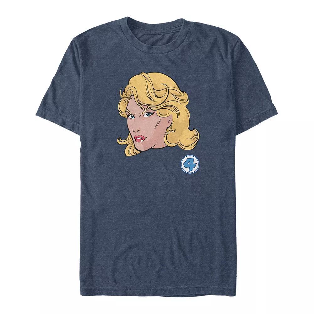 Big & Tall Marvel Fantastic Four Invisible Girl Face Graphic Tee, Men's, Size: Large Tall, Navy Grey Product Image