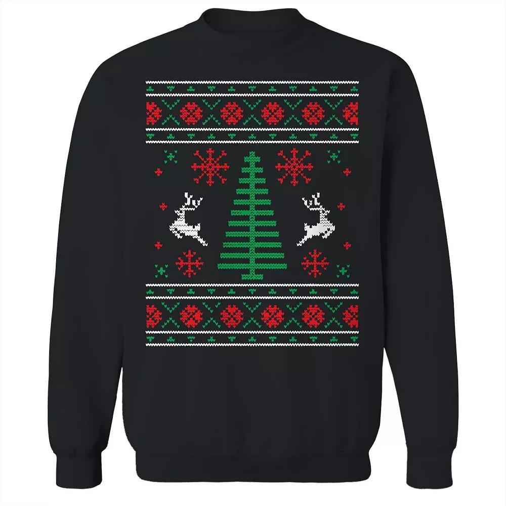 Men's Ugly Knitted Christmas Sweater Graphic Sweatshirt, Size: Large, Black Product Image