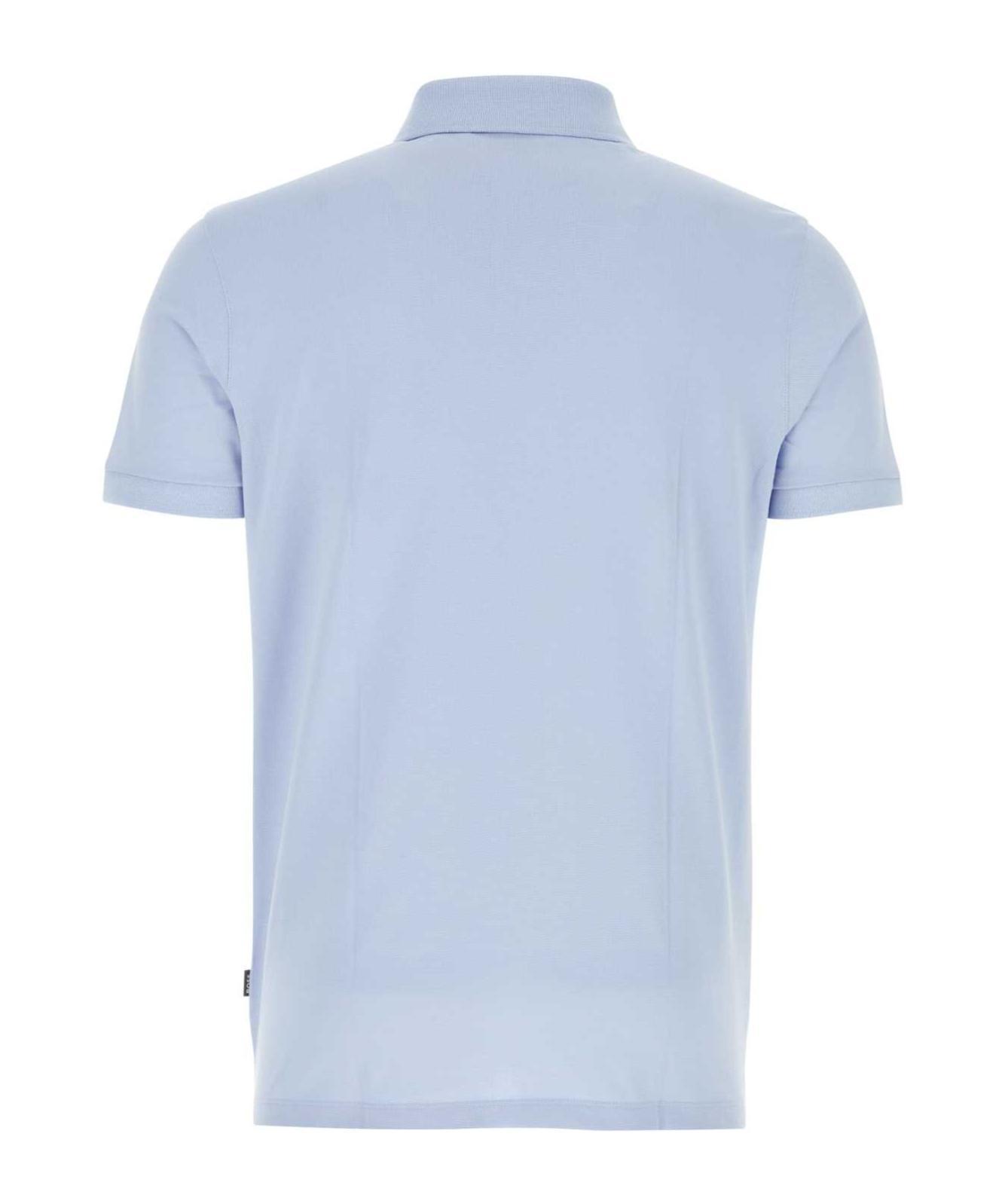 HUGO BOSS Pull-down Short-sleeved Polo Shirt In Blue Product Image