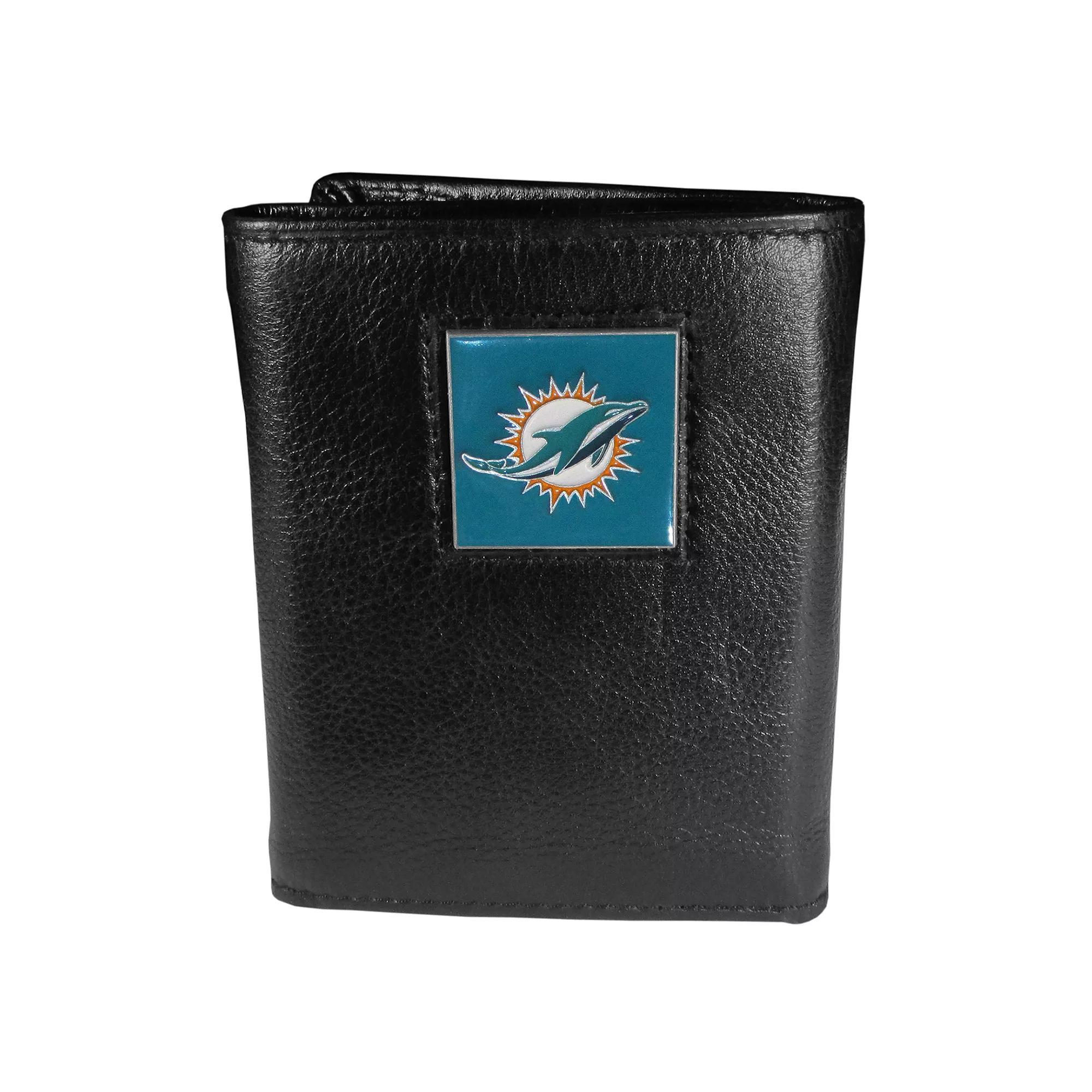 Men's Miami Dolphins Trifold Wallet, Black Product Image