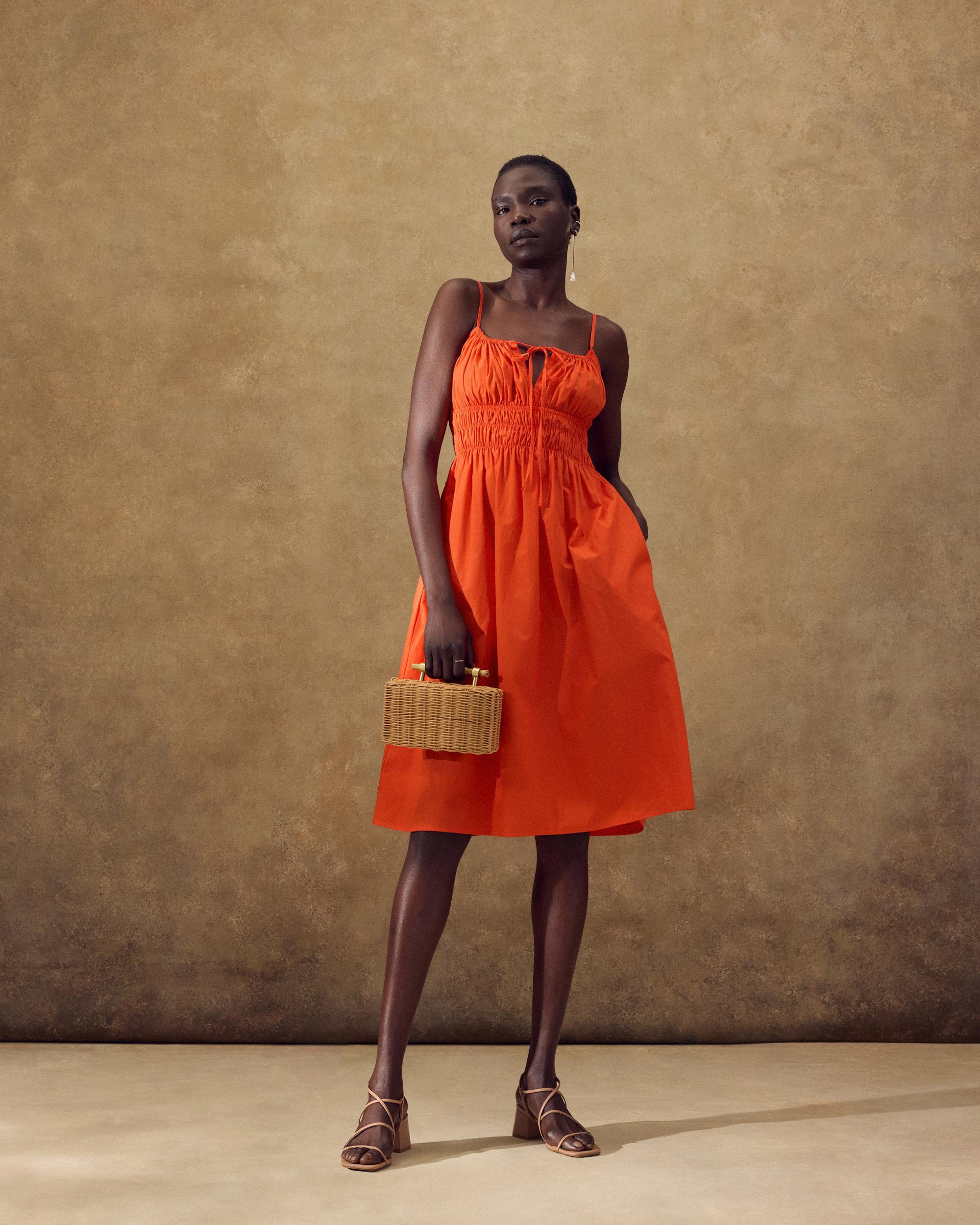 Quince | Women's Keyhole Midi Dress Organic Cotton Product Image