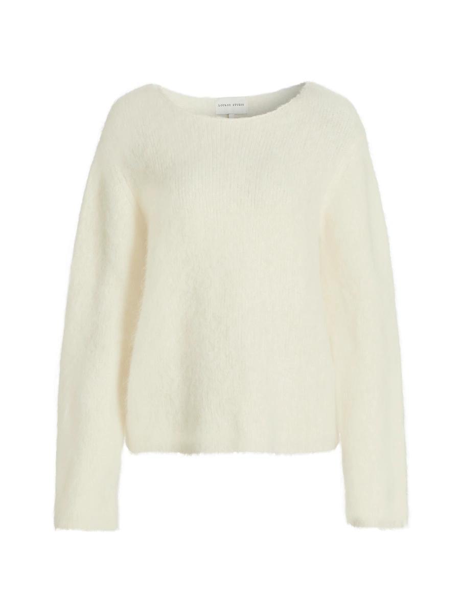Womens Alpaca Knit Crewneck Sweater Product Image