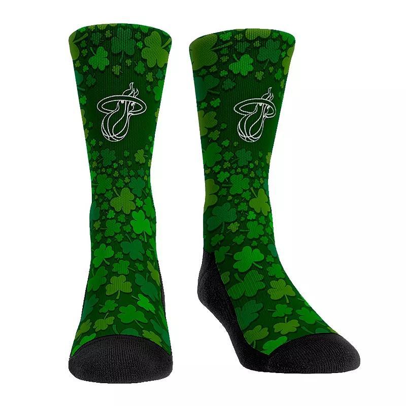 Rock Em Socks Miami Heat St. Paddy's Day Shamrock Crew Socks, Men's, Size: Small/Medium, Team Product Image