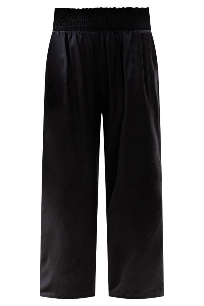 Far And Wide Smocked Waist Black Pants FINAL SALE Product Image