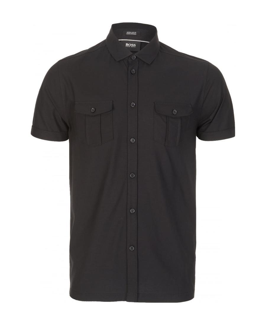 HUGO BOSS A Short Sleeved Shirt In Black Product Image