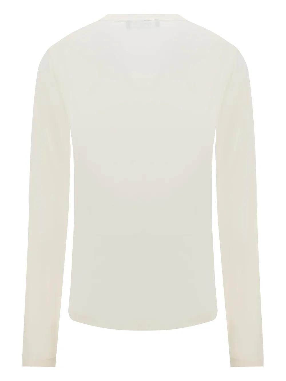 FABIANA FILIPPI Crew Neck Silk Long Sleeve Sweater In Brown Product Image