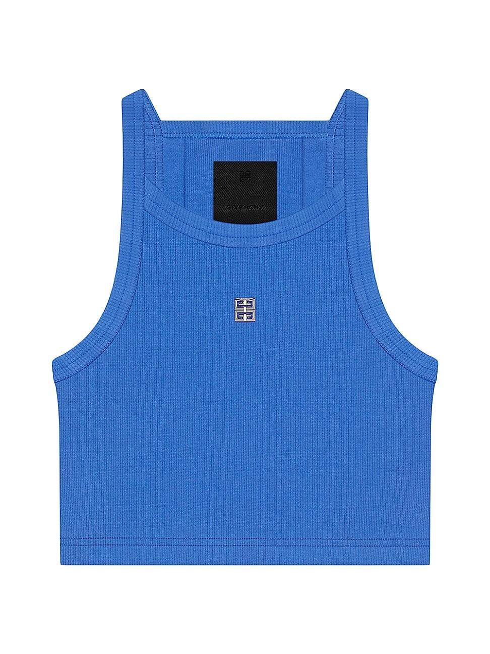 Womens Cropped Tank Top in Cotton with 4G Detail Product Image