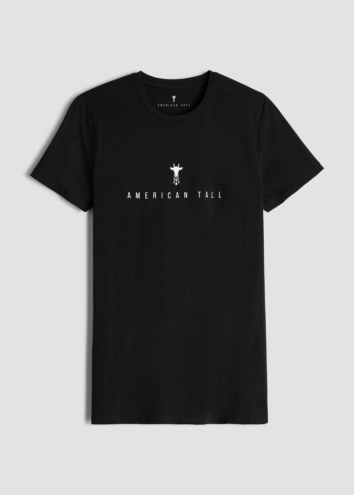 Logo Tee for Tall Men in Black Product Image