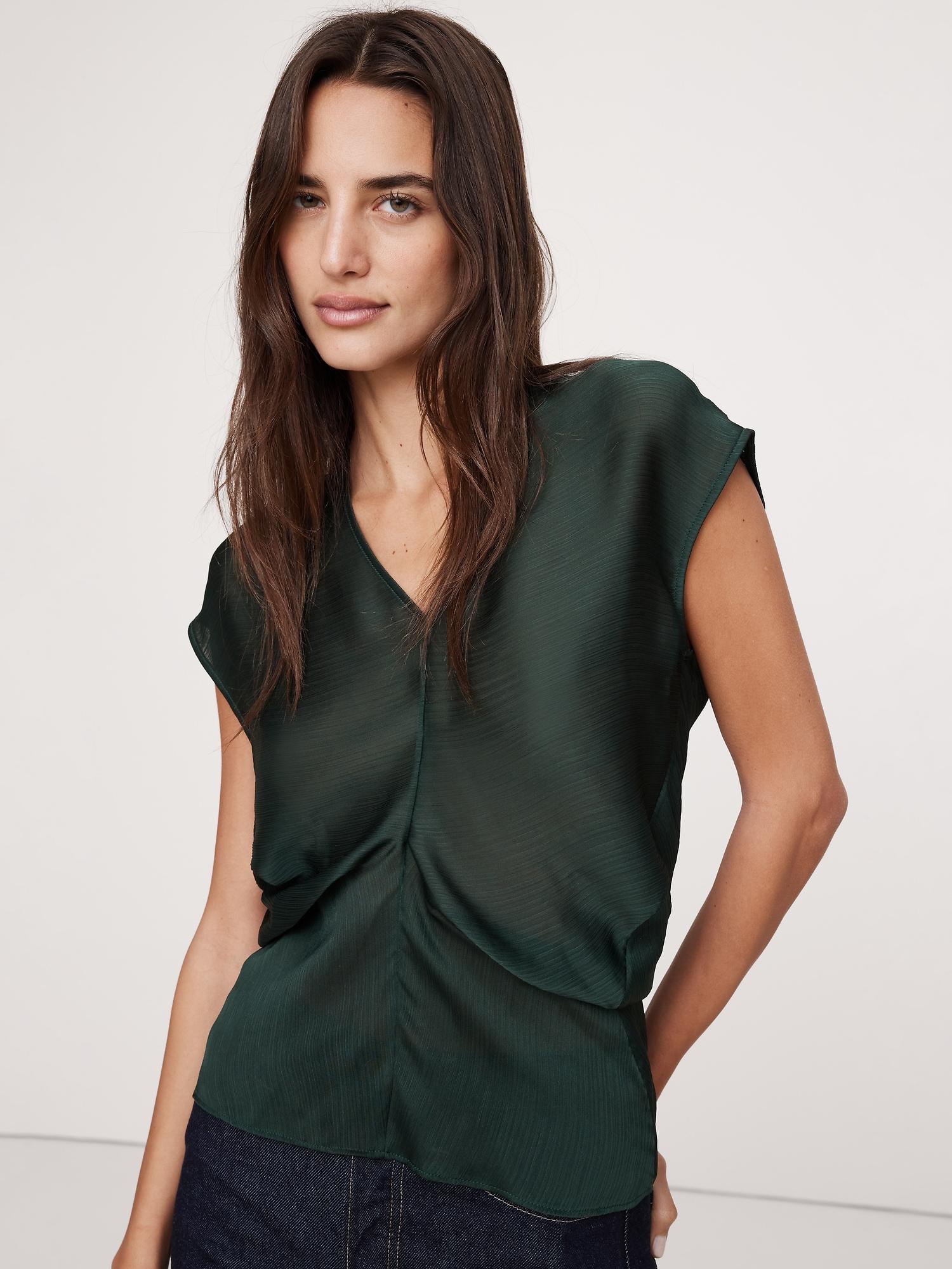 Sheer Crinkle Satin Top Product Image