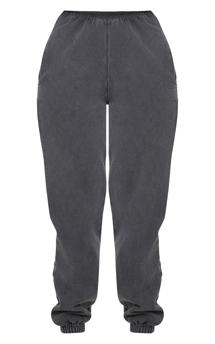 PRETTYLITTLETHING Charcoal Badge Detail Sports Sweatpants Product Image