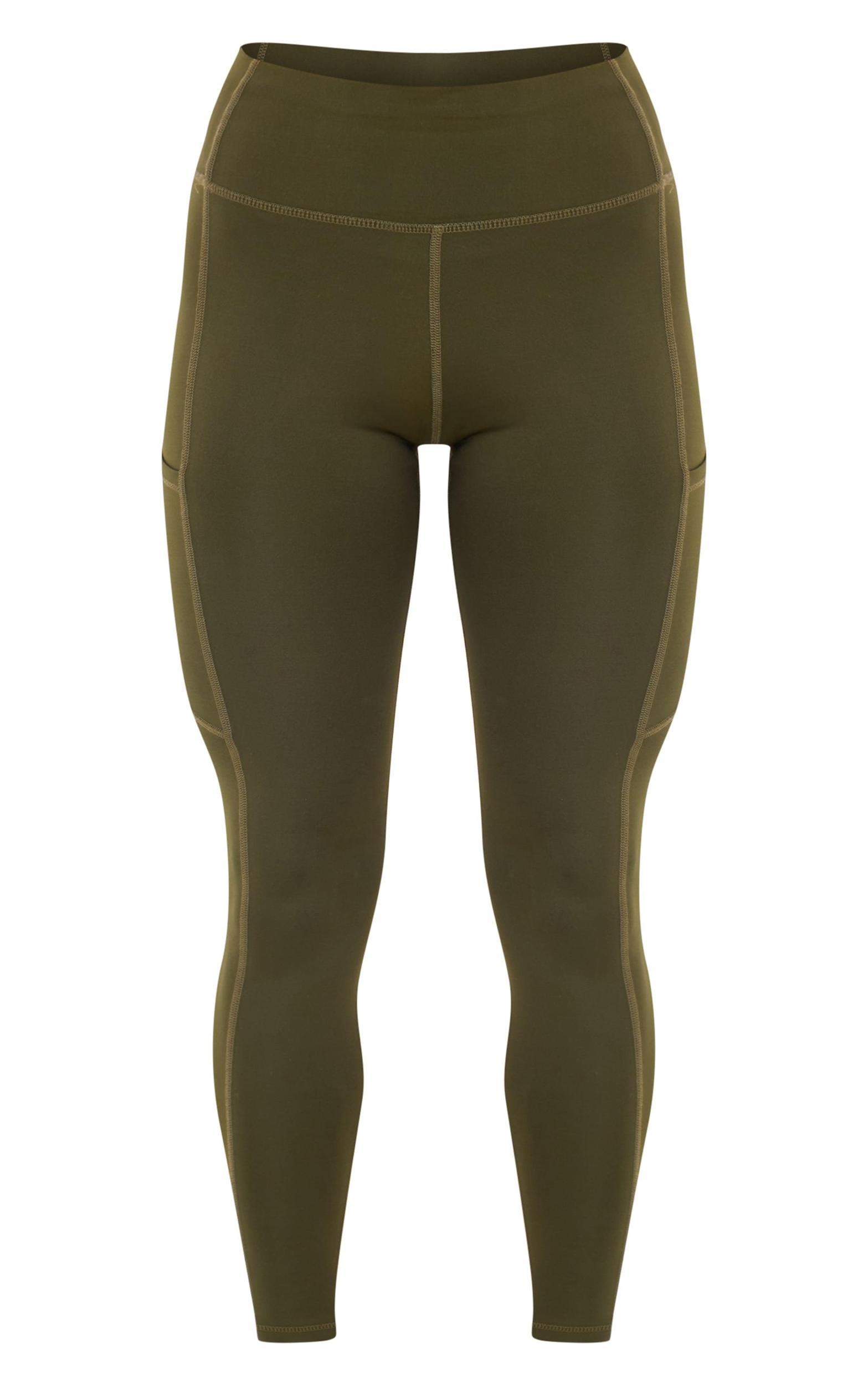 Khaki Pocket Detail Sculpt Leggings Product Image