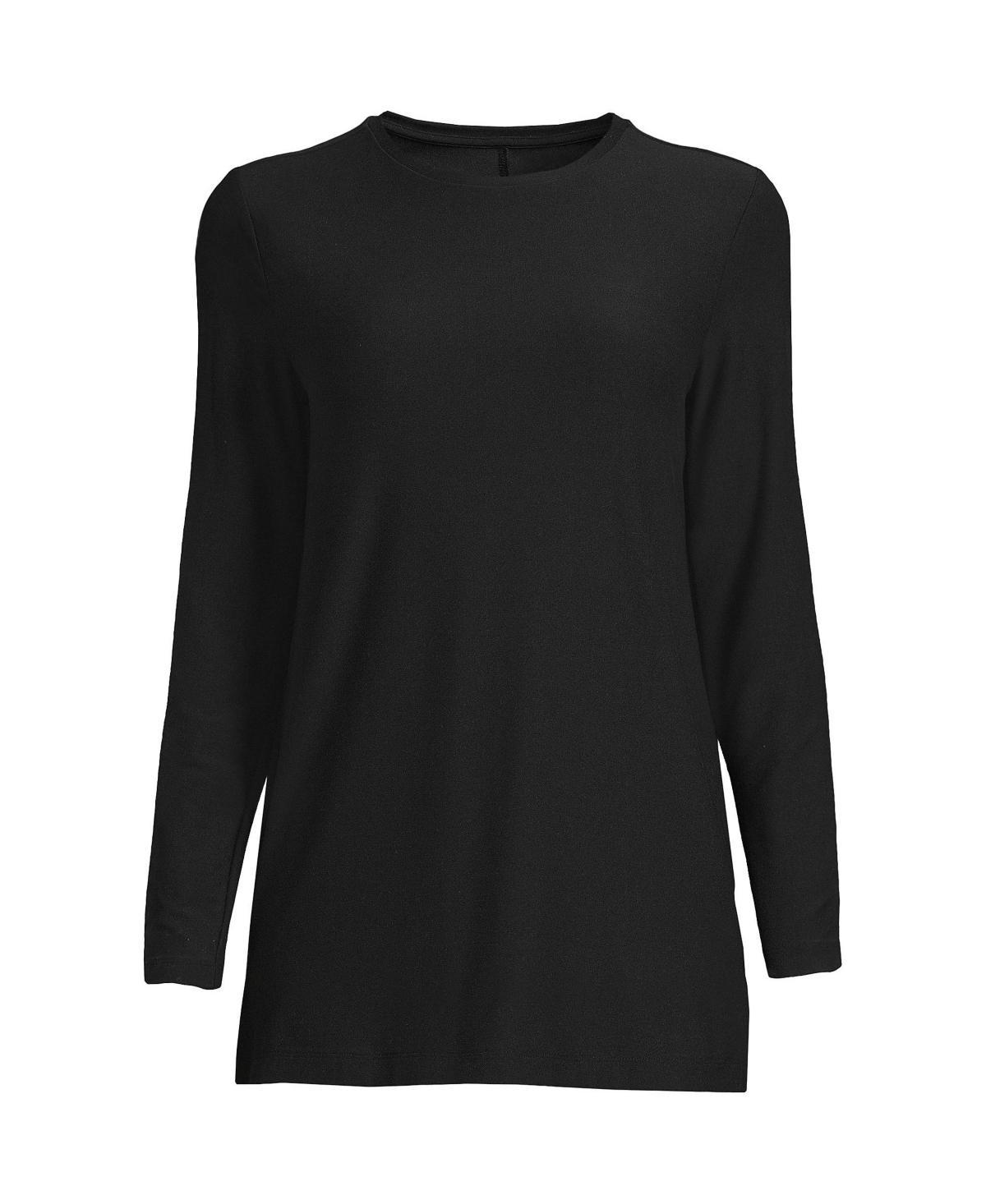 Petite Lands' End Long Sleeve Performance Crew Neck Tunic, Women's, Size: Small Petite, Balsam Encircle Geo Product Image