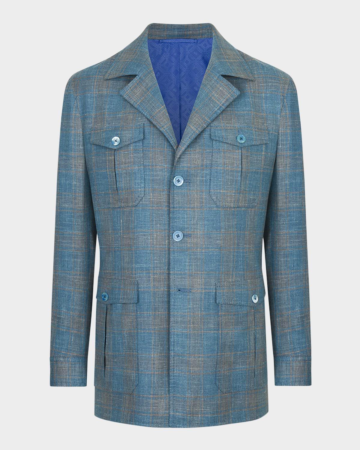 Mens Plaid Four-Pocket Field Jacket Product Image