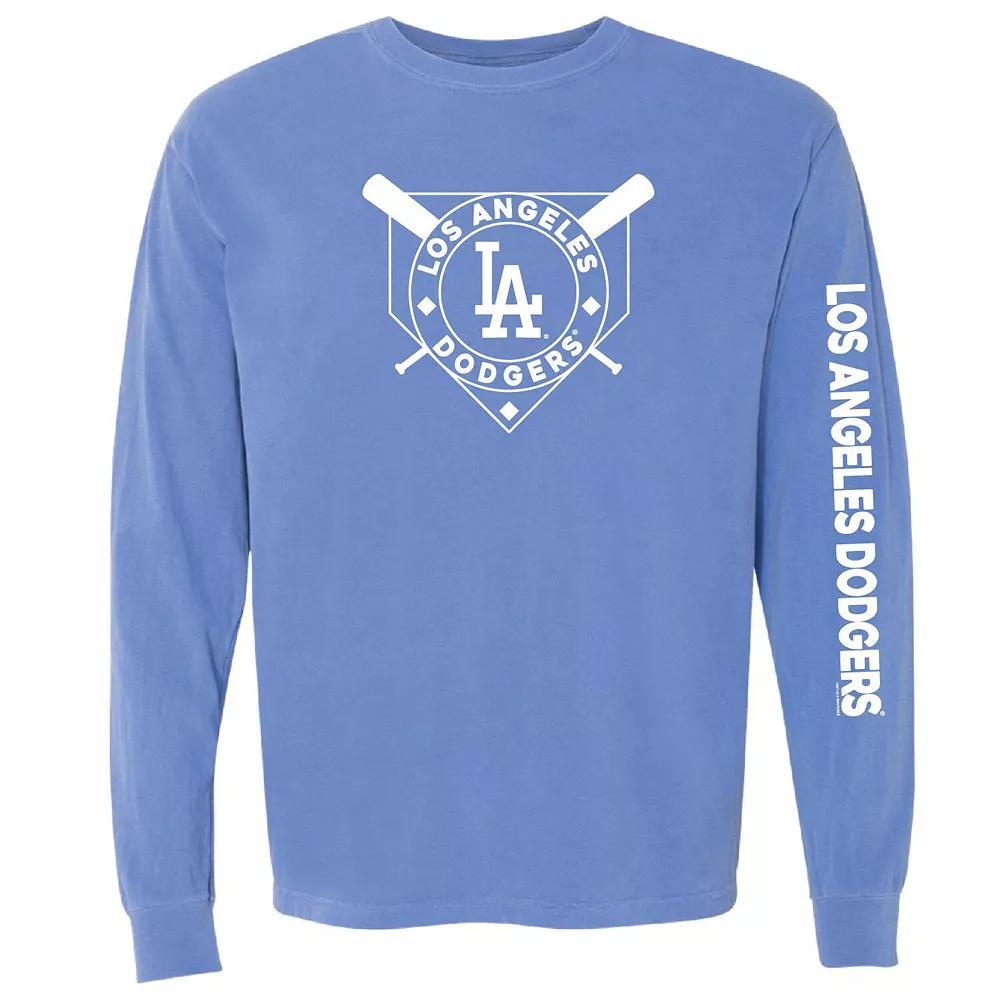 Women's Soft as a Grape Royal Los Angeles Dodgers Pigment Dye Long Sleeve T-Shirt, Size: Medium, Blue Product Image