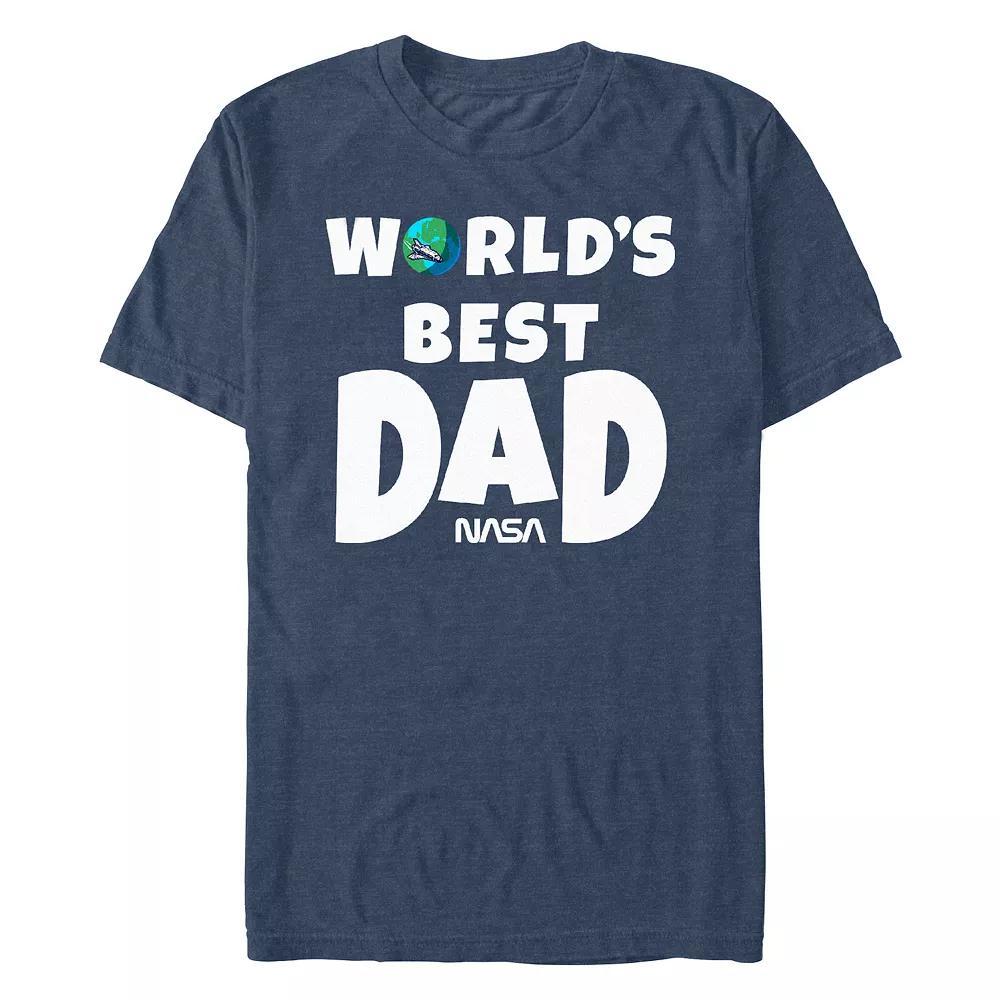 Men's Nasa World's Best Dad Graphic Tee, Size: XL, Navy Grey Product Image