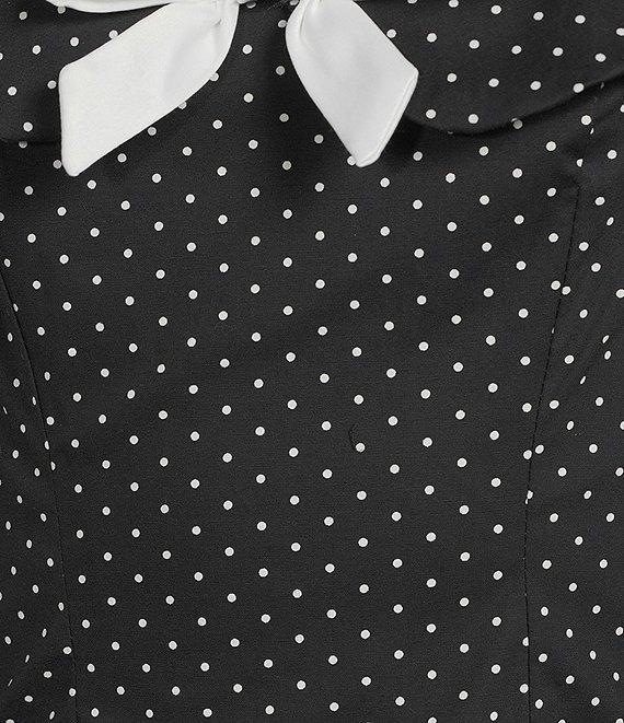B. Darlin Polka Dot Off-The-Shoulder Bow Front Drop Waist Mini Dress Product Image