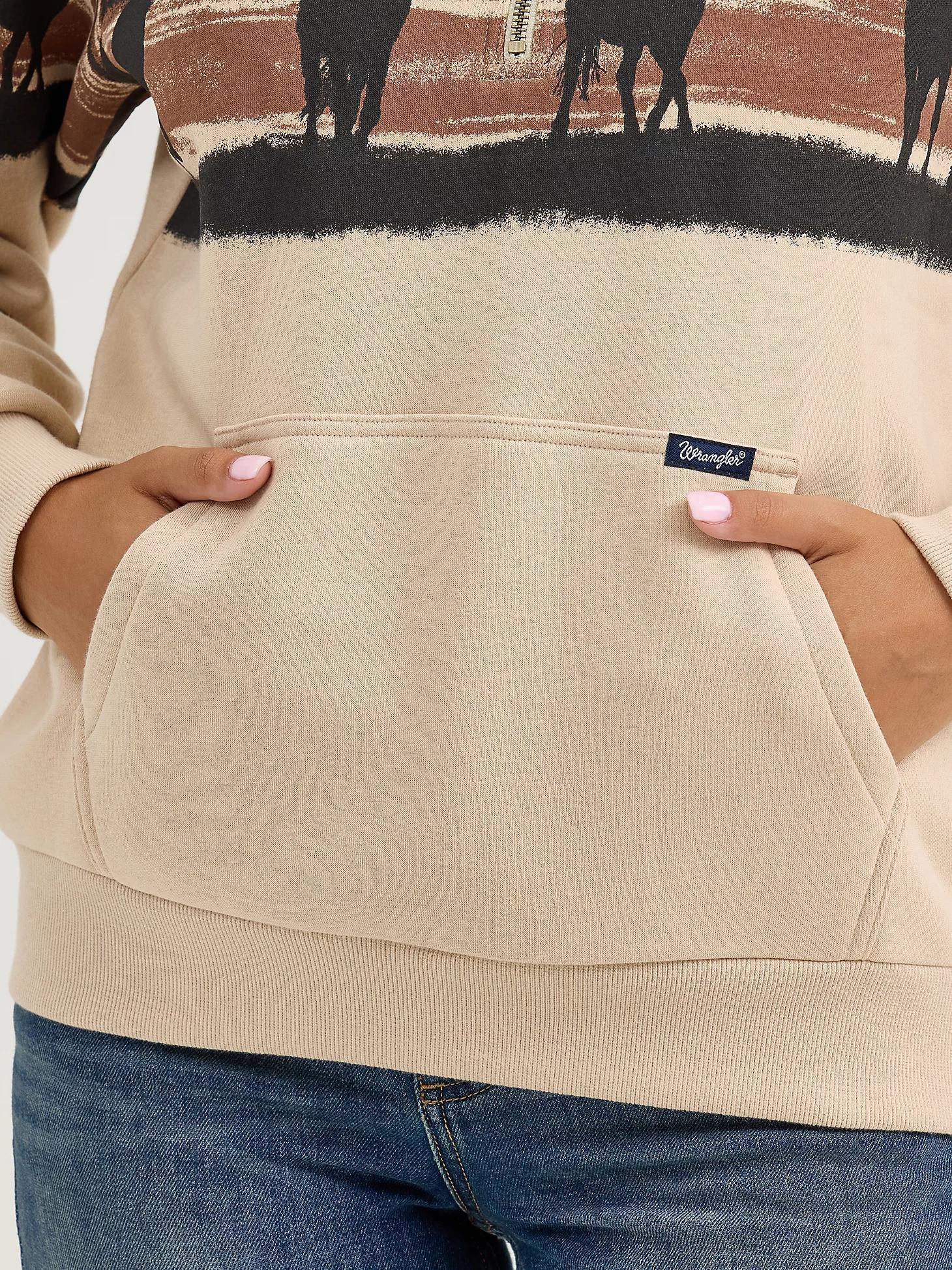 Women's Western Quarter Zip Sweatshirt in Cream Product Image