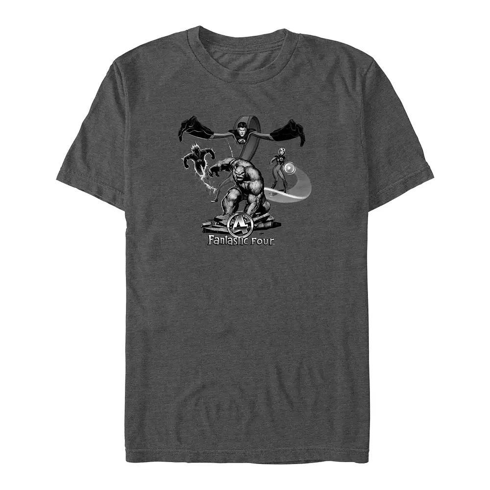 Big & Tall Marvel Fantastic Four Vintage Style Logo Graphic Tee, Men's, Size: 3XL Tall, Navy Grey Product Image