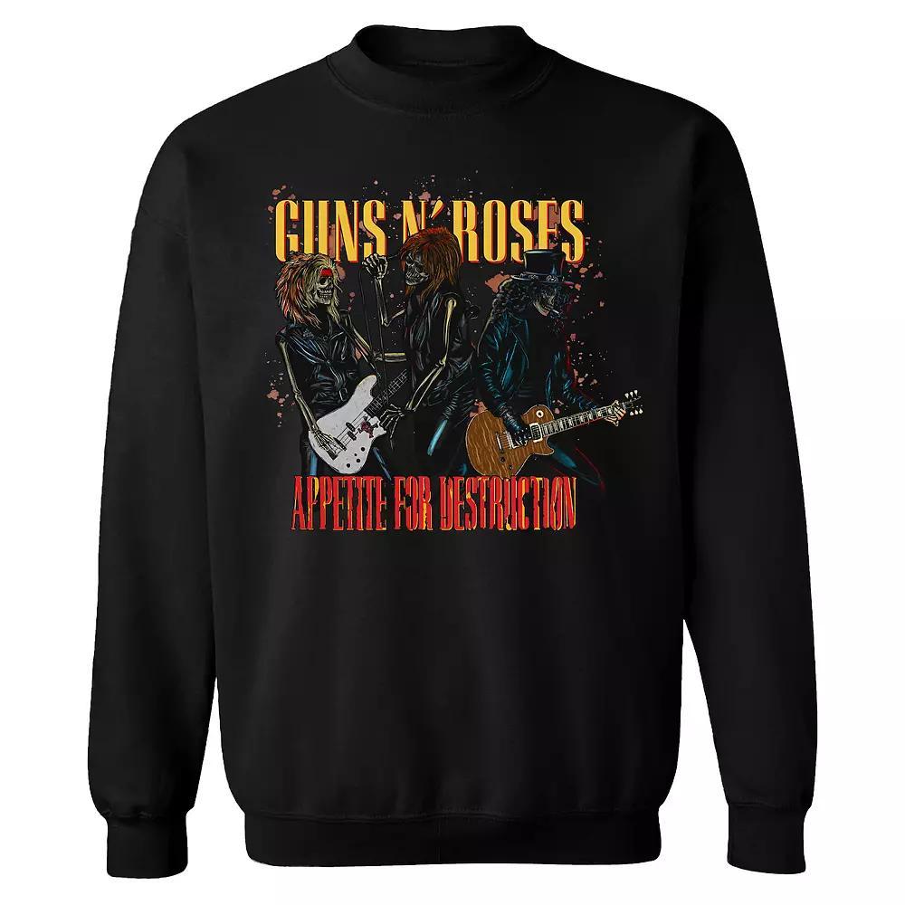 Men's Guns n' Roses Three Skeletons Sweatshirt, Size: XXL, Black Product Image