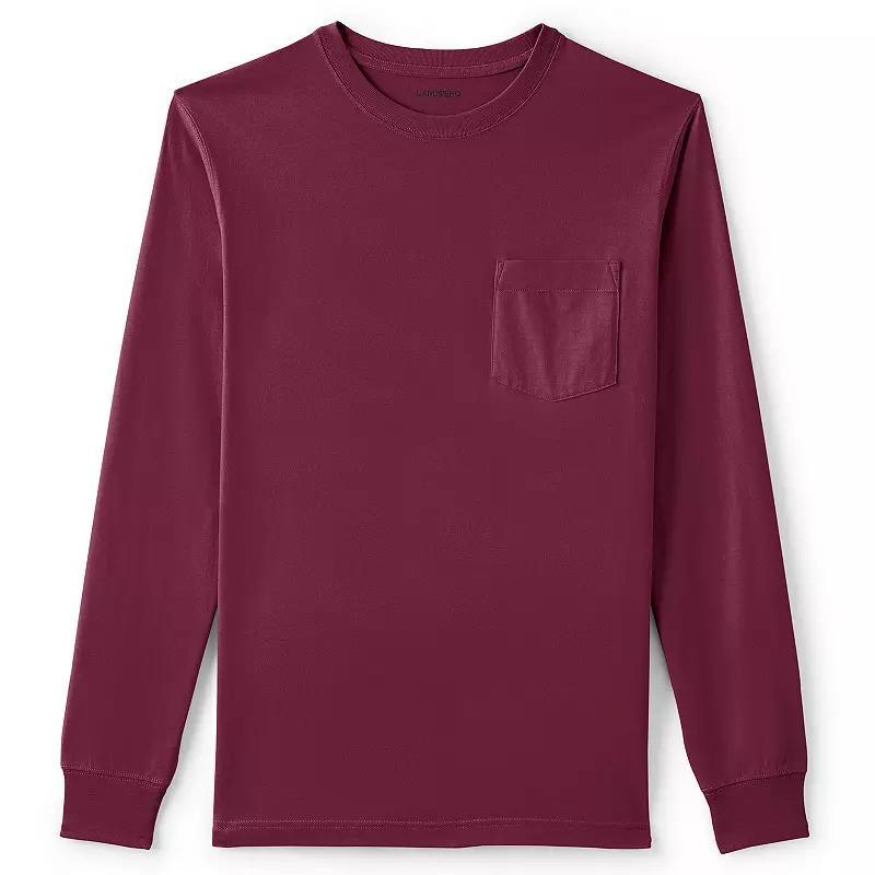 Big & Tall Lands End Long Sleeve Super Pocket Tee, Mens Product Image