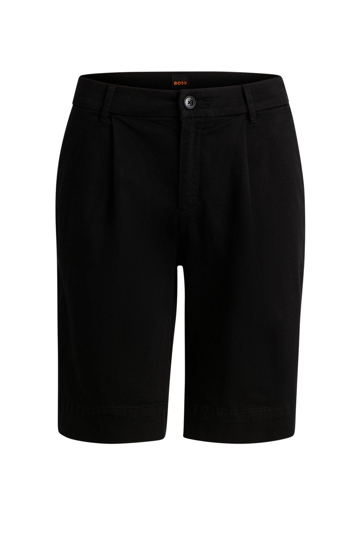 Relaxed-fit high-rise shorts in stretch cotton Product Image