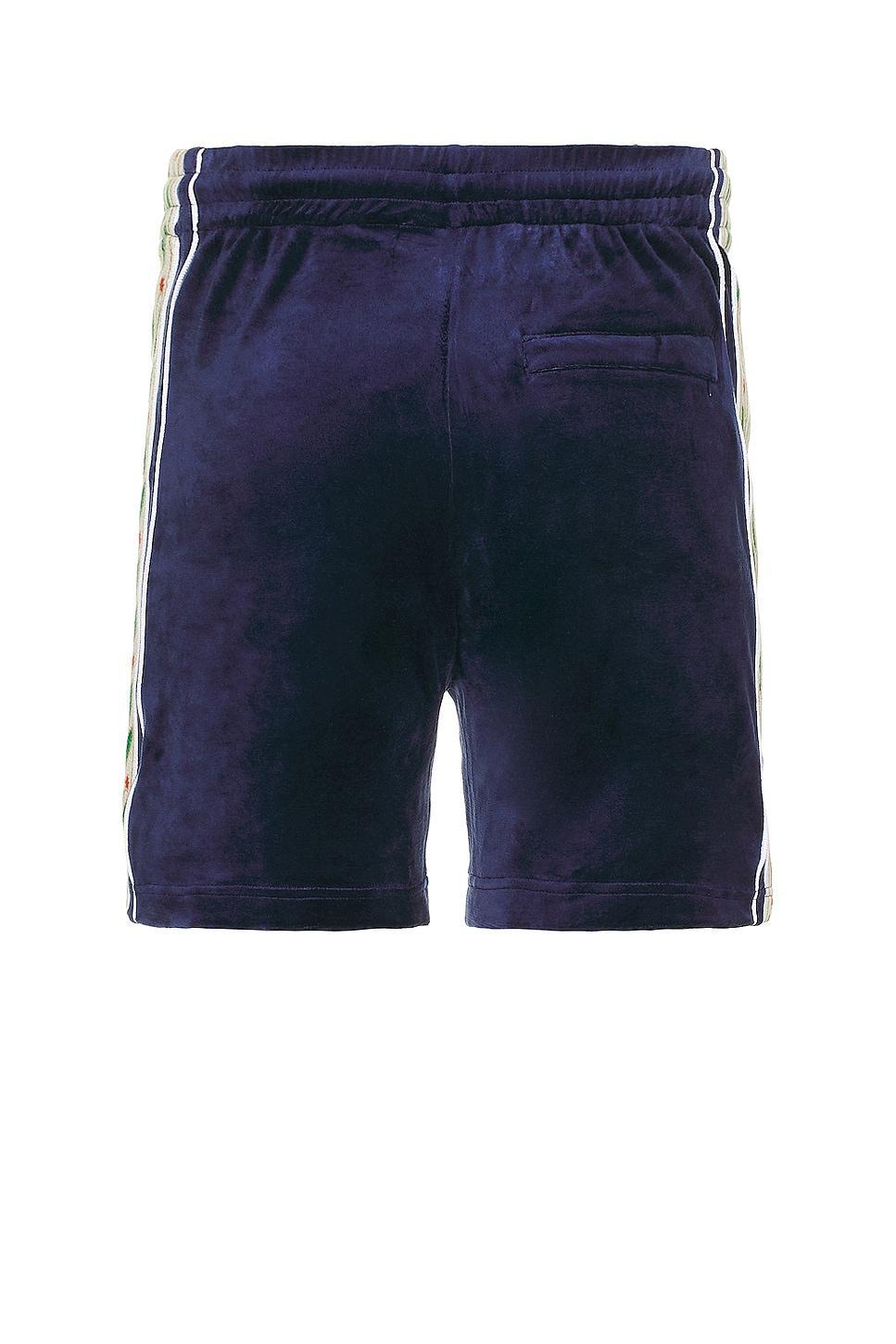 Casablanca Velour Laurel Shorts in Blue Product Image