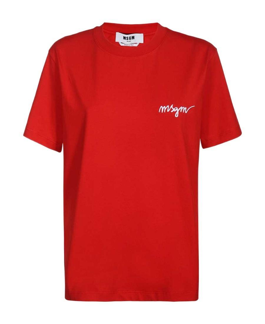 MSGM Logo Short-sleeved T-shirt In Red Product Image
