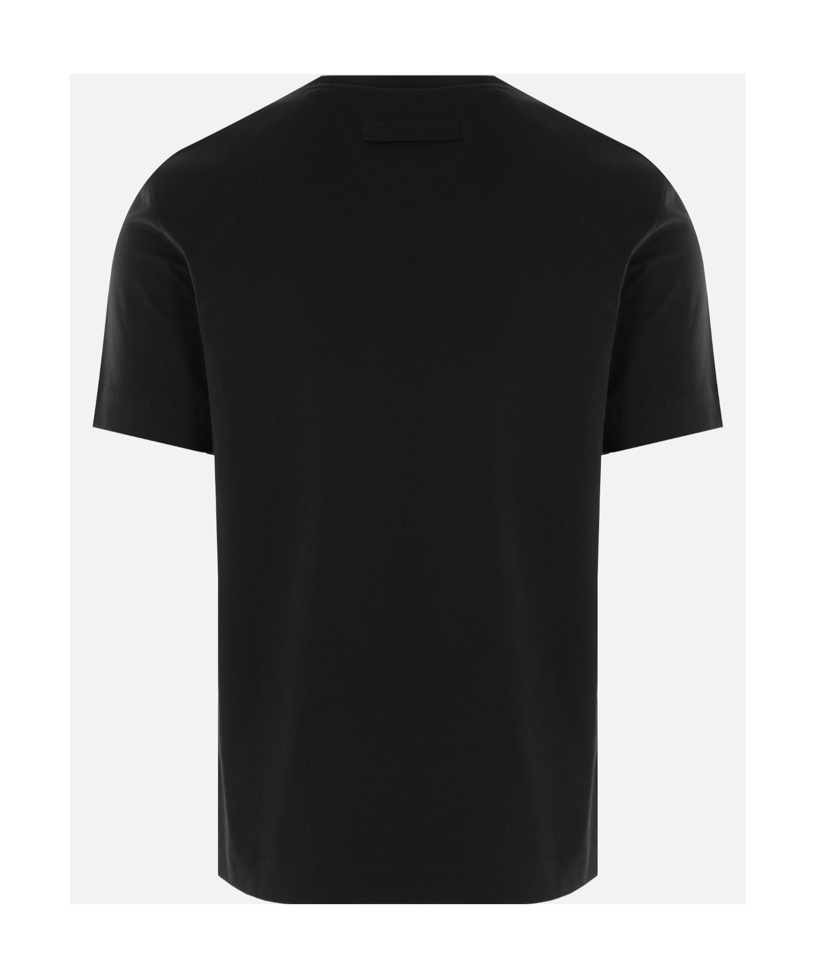 ZEGNA Logo Embroidered Crewneck T-shirt In Black Product Image