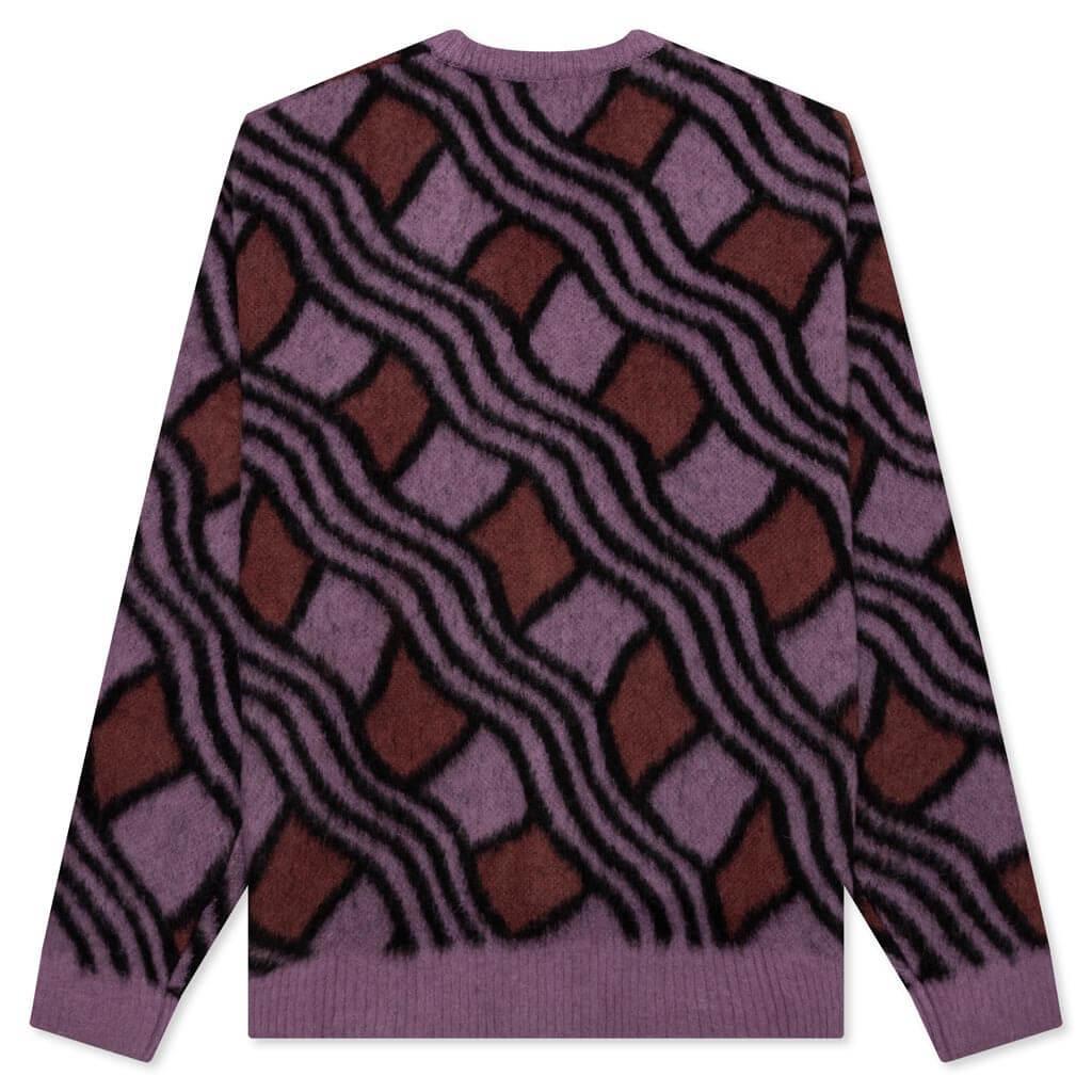 Wavy Jacquard Mohair Cardigan - Pink/Rust Male Product Image