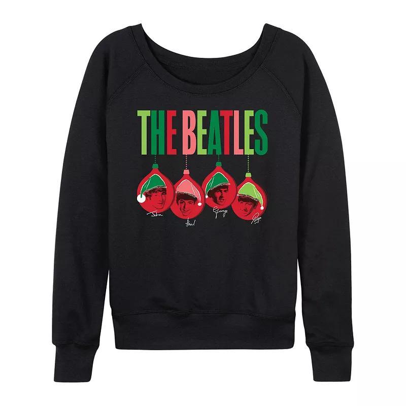 Women's Friends Logo Snowflakes French Terry Long Sleeve Tee, Size: Small, Black Product Image