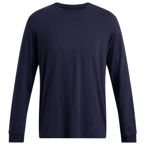Under Armour Mens Under Armour Icon Charged Cotton Long Sleeve - Mens Summit White/Summit White Product Image